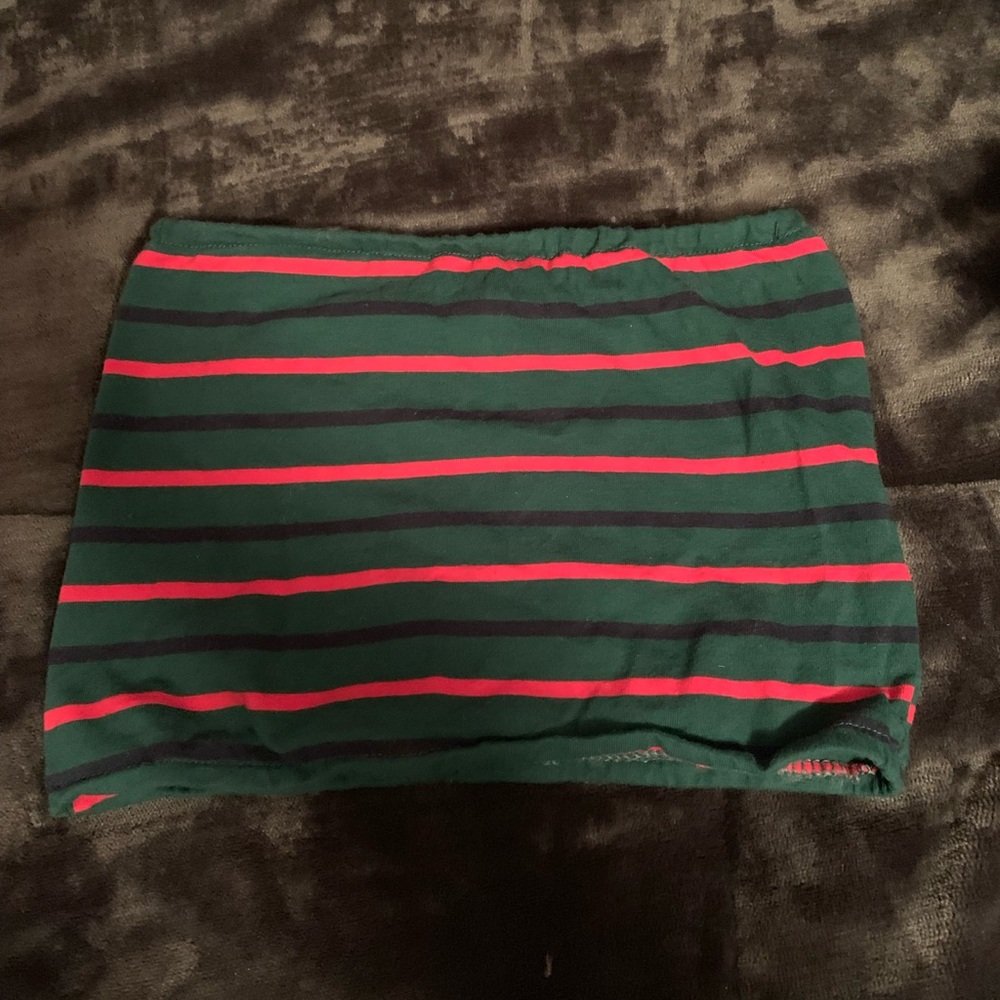 striped bandeau/crop top